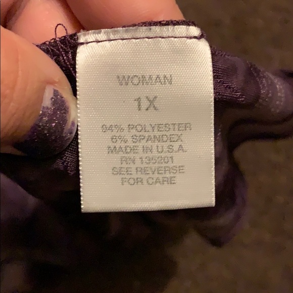 Dress Barn 1X purple and gold tank top USED - Picture 5 of 5